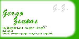 gergo zsupos business card